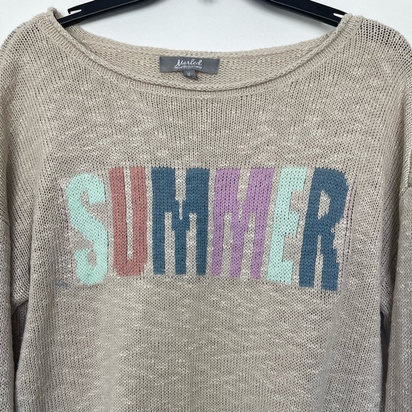 Marled Sumer Printed Soft Loose Knit Sweater Size M - Picture 3 of 8